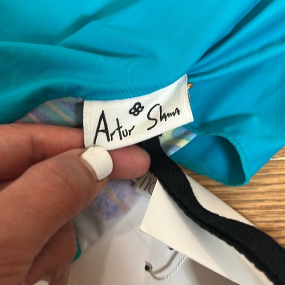 Amir Slama Draped Long Sleeves Bodysuit In Pink ,green and blue size XL - Picture 11 of 16